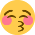 Kissing face with closed eyes
