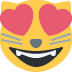 Smiling cat face with heart-eyes