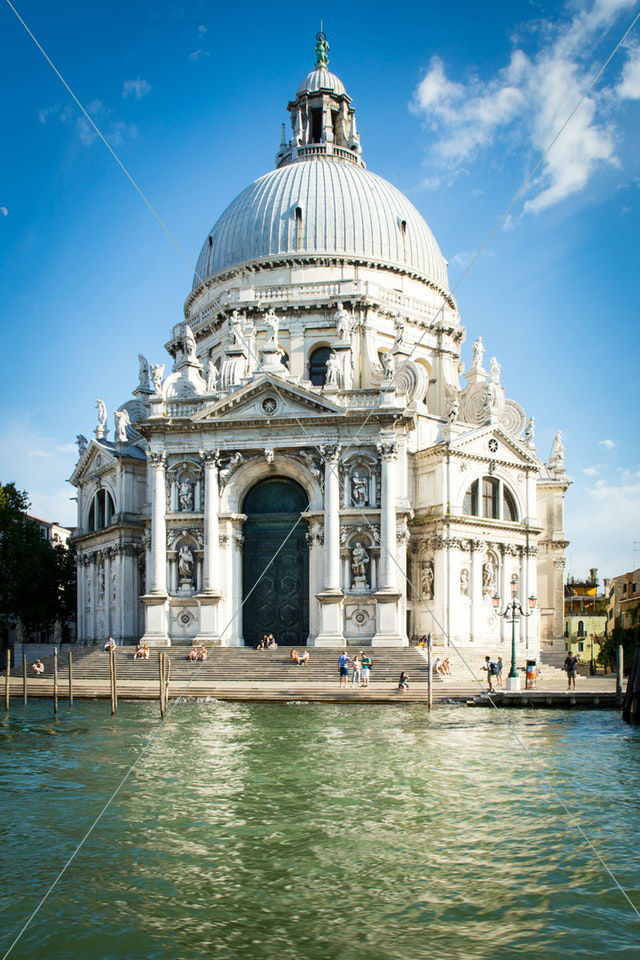 venice church gondola italy